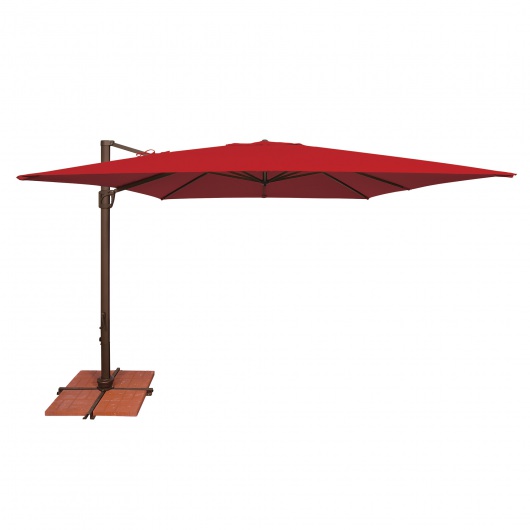 Bali 10' Square Sunbrella Cantilever Umbrella with Cross Base