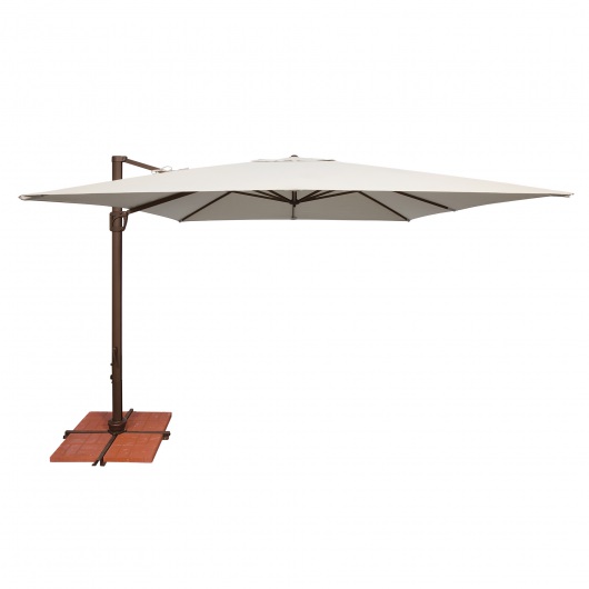 Bali 10' Square Sunbrella Cantilever Umbrella with Cross Base