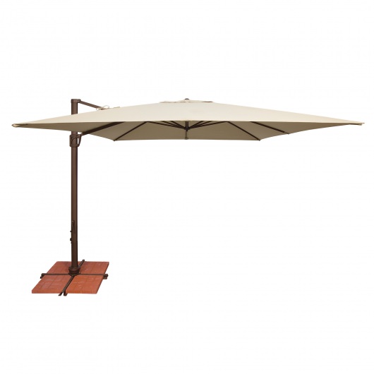 Bali 10' Square Sunbrella Cantilever Umbrella with Cross Base