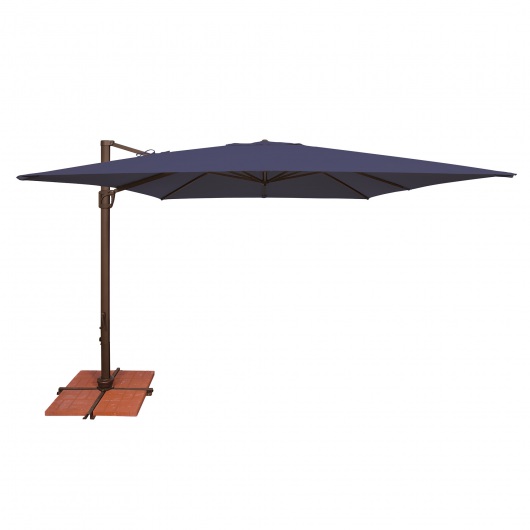 Bali 10' Square Sunbrella Cantilever Umbrella with Cross Base