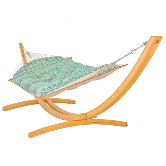 Tufted Hammock with Original Roman Arc II Cypress Stand Combo