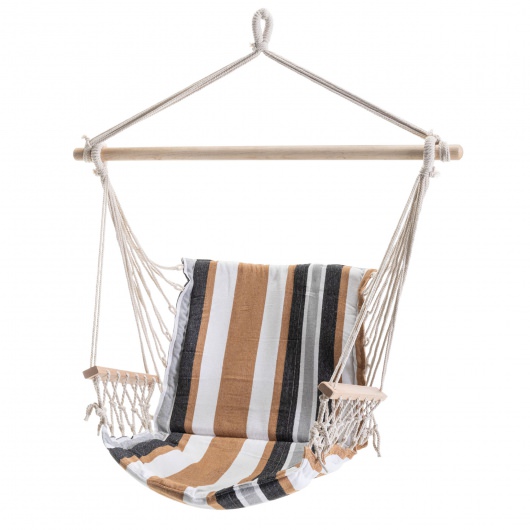 Single Cushioned Swing - Gray and Black Stripe