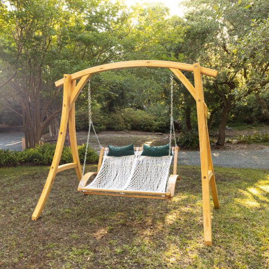DURACORD® Curved Arm Double Rope Swing - White
