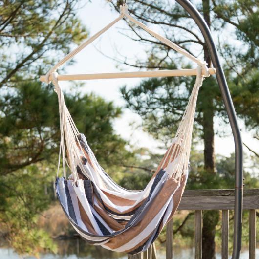 Single Quick Dry Fabric Swing - Neutral Stripe