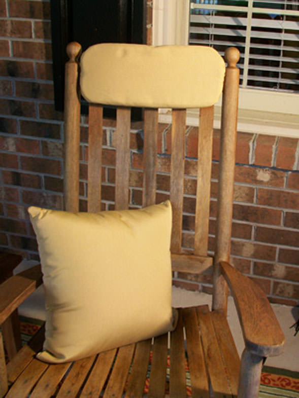 Tan Sunbrella Outdoor Throw Pillow