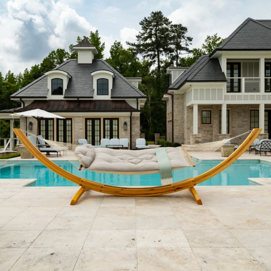 Large Sunbrella Tufted Hammock with Detachable Pillow - Cast Ash