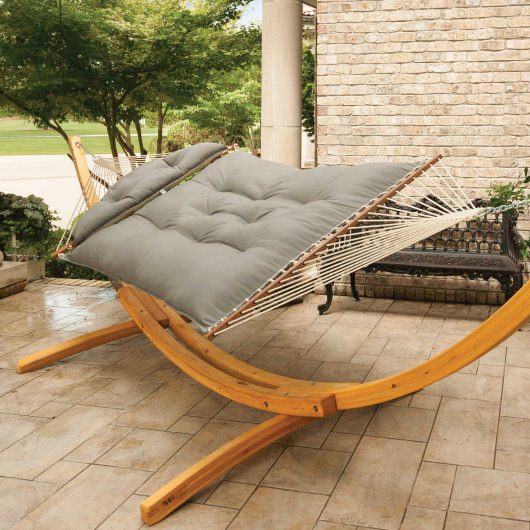 Large Sunbrella Tufted Hammock with Detachable Pillow - Cast Slate