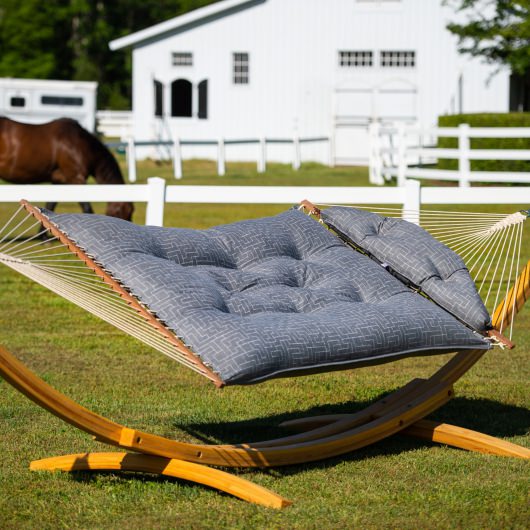 Tufted Hammock with Original Roman Arc II Cypress Stand Combo