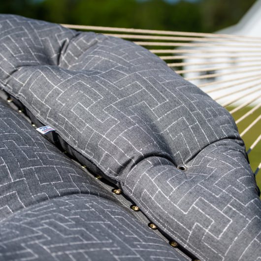 Large Sunbrella Tufted Hammock with Detachable Pillow - Create Smoke