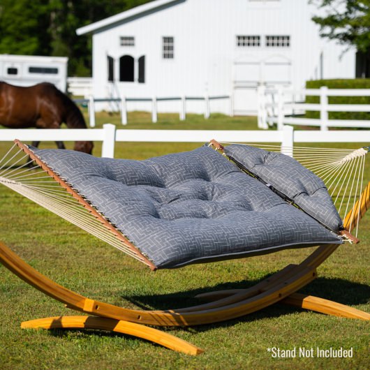 Large Sunbrella Tufted Hammock with Detachable Pillow - Create Smoke
