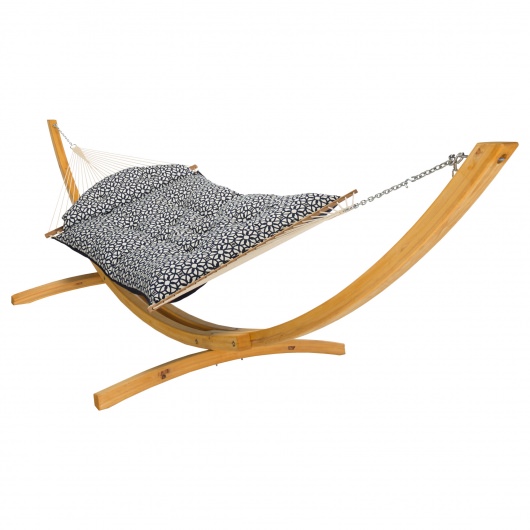 Tufted Hammock with Original Roman Arc II Cypress Stand Combo