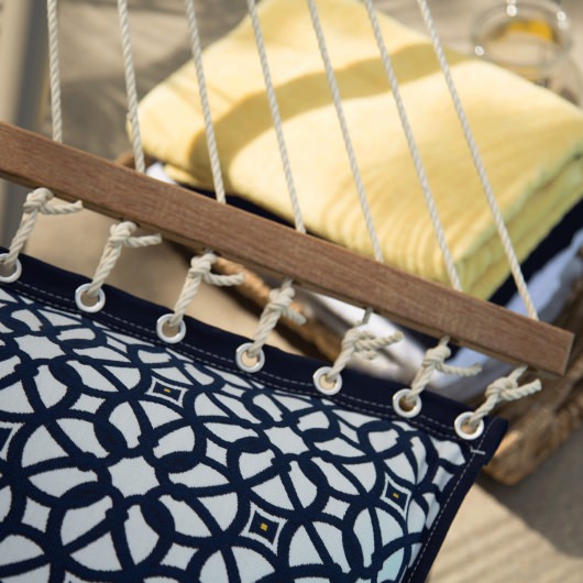 Large Sunbrella Tufted Hammock with Detachable Pillow - Luxe Indigo