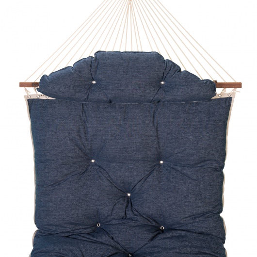 Large Sunbrella Tufted Hammock with Detachable Pillow - Platform Indigo