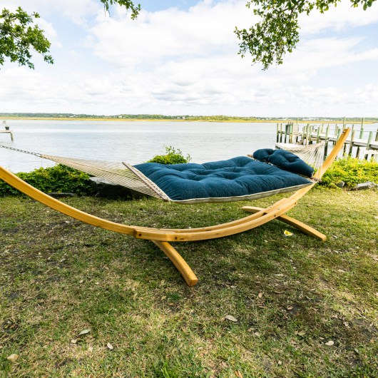 Large Sunbrella Tufted Hammock with Detachable Pillow - Platform Indigo