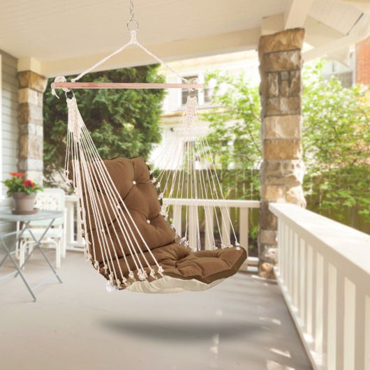 Tufted Sunbrella Single Swing - Canvas Cocoa