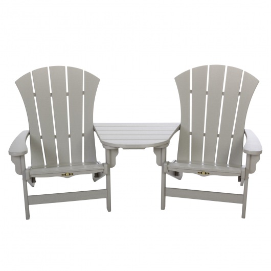 DURAWOOD® 3 Piece Sunrise Adirondack Chair and Tete-A-Tete Set