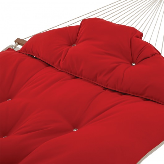 Large Sunbrella Tufted Hammock with Detachable Pillow - Canvas Jockey Red