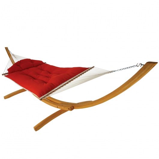 Large Sunbrella Tufted Hammock with Detachable Pillow - Canvas Jockey Red