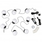 8 Globe Bright White LED SOLAR Umbrella String Lights