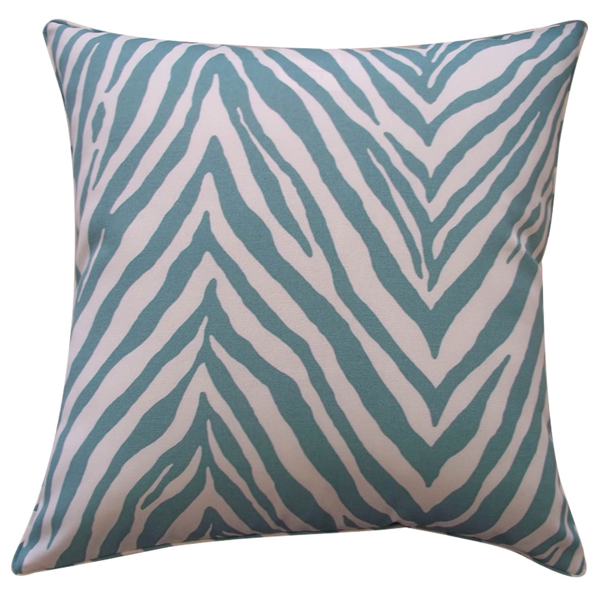 Shop 20in x 20in Teal Zebra Stripe Outdoor Throw Pillow - Jiti; Pillows ...