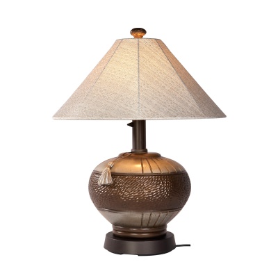 Bronze Phoenix Outdoor Table Lamp with Sunbrella Shade