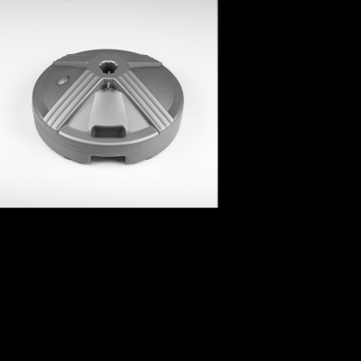 16 in. Resin Coated 50 lb. Concrete Filled Umbrella Base - Brushed Silver