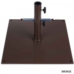 24 in. Square Steel Plate Umbrella Base with Wheels - Matte Bronze