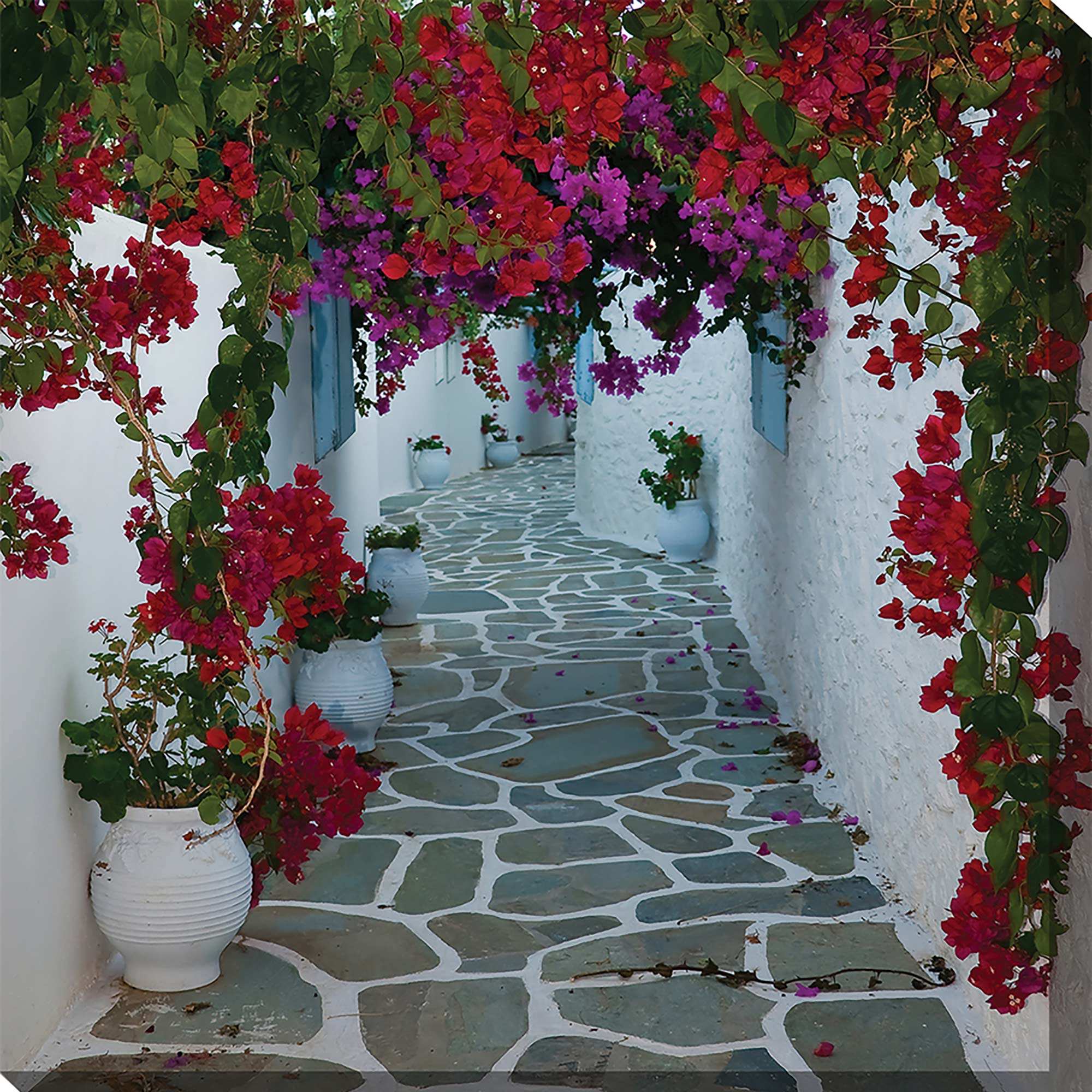 Bougainvillea path outdoor wall art piece by West of the Wind | 79029-24