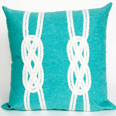 Double Knot Aqua Outdoor Pillow