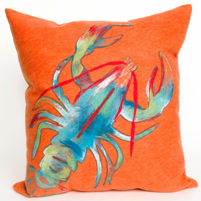 Lobster Orange Outdoor Pillow