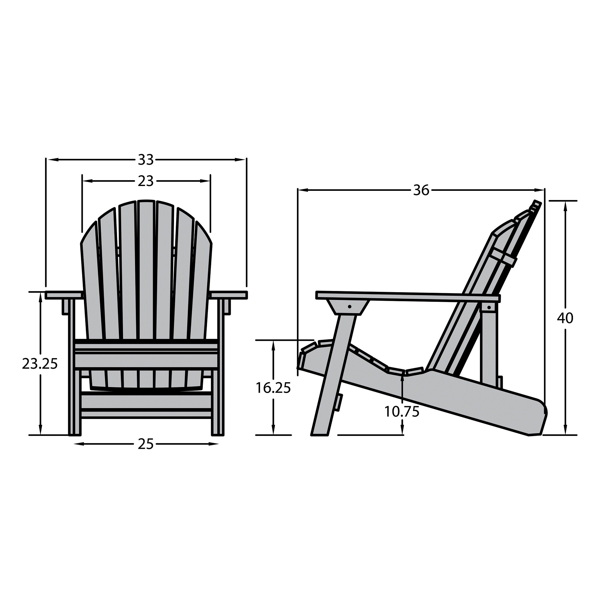 Схема кресла Адирондак