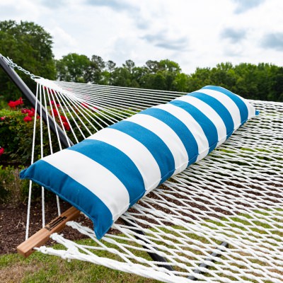 Long Plush Sunbrella Hammock Pillow - Cabana Regatta