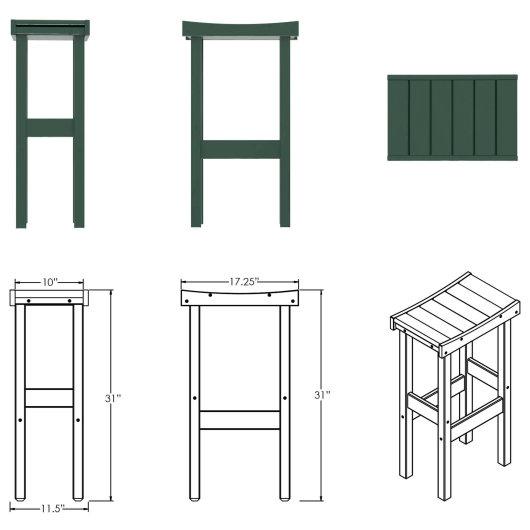 DURAWOOD® Poly Nest Bistro Bar Stool