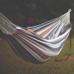 Large Cotton Brazilian Gray & Black Stripe Hammock with Matching Storage Bag Included