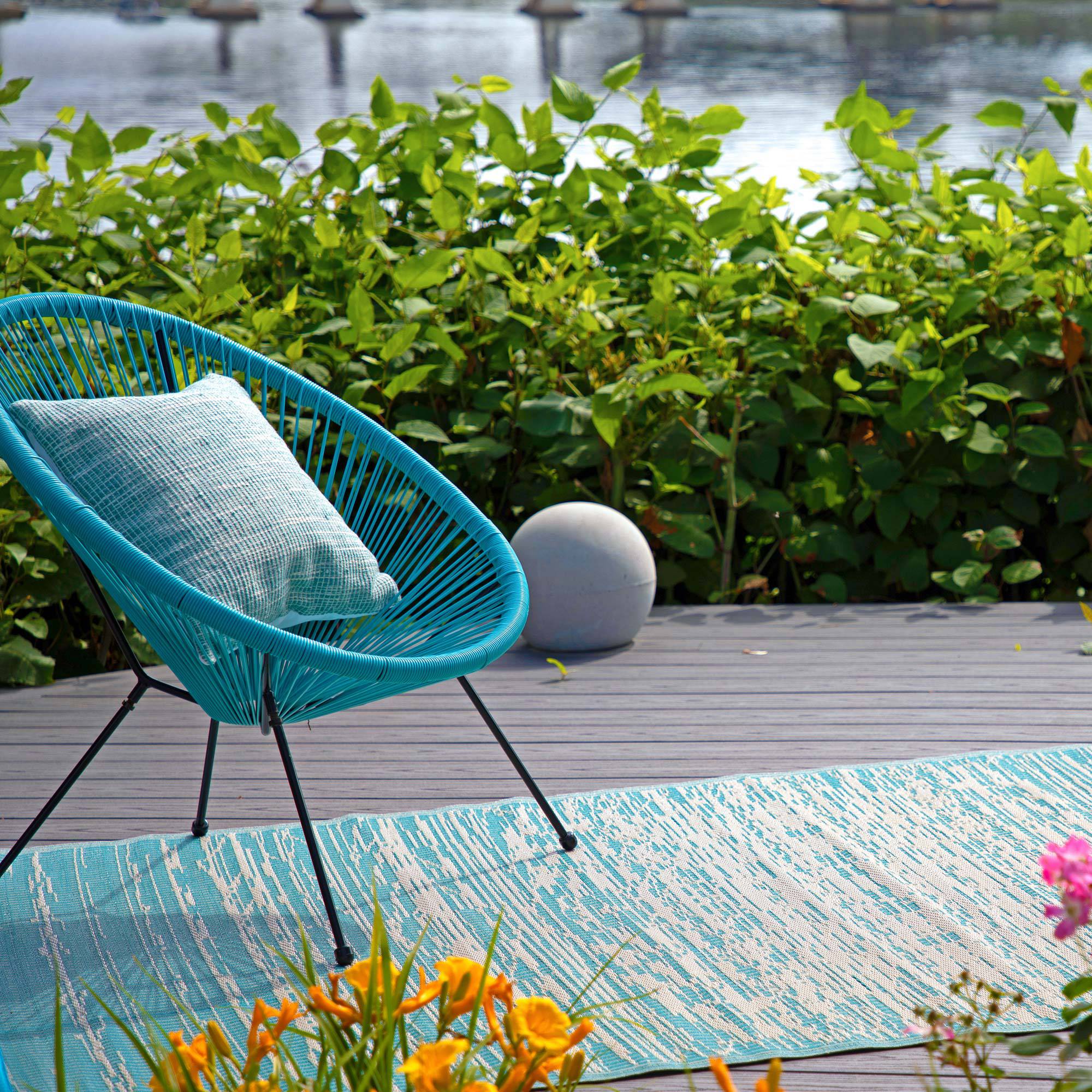 World Collection Brooklyn Teal Outdoor Rug Fab Habitat Outdoor Rugs