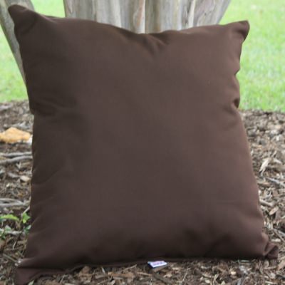 Cocoa Sunbrella Outdoor Throw Pillow 19 in. x 19 in. Square