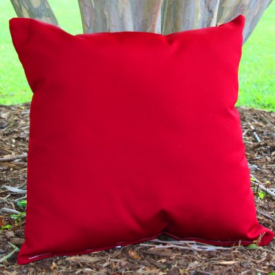 Red Sunbrella Outdoor Throw Pillow (16 in. x 16 in.)