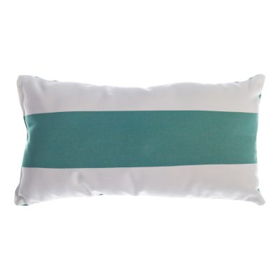 Resort Stripe Jade Sunbrella Outdoor Pillow 19 in. x 10 in. Rectangle/Lumbar