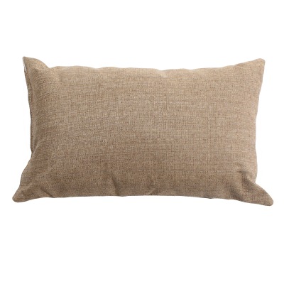 Linen Sesame Sunbrella Outdoor Throw Pillow 19 in. x 10 in. Rectangle/Lumbar
