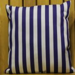 Cabana Blue Stripe Outdoor Throw Pillow 16 in. x 16 in. Square
