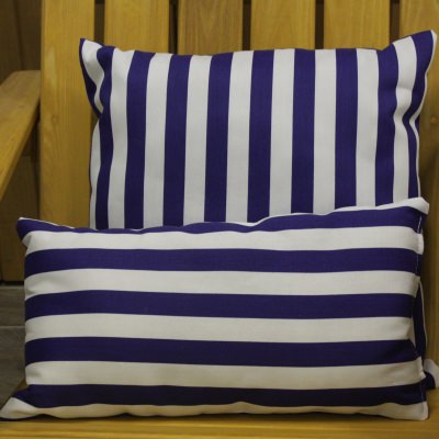 Cabana Blue Stripe Outdoor Throw Pillow 16 in. x 16 in. Square