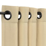 Sunbrella Canvas Antique Beige Outdoor Curtain with Grommets