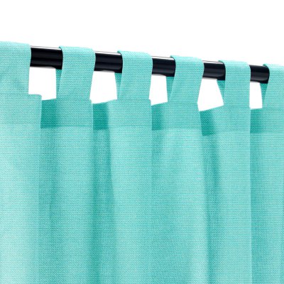 Sunbrella Canvas Aruba Outdoor Curtain with Dark Gunmetal Grommets Custom Length