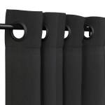 Sunbrella Canvas Black Outdoor Curtain with Grommets