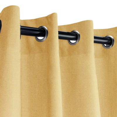 Sunbrella Canvas Brass Outdoor Curtain with Grommets