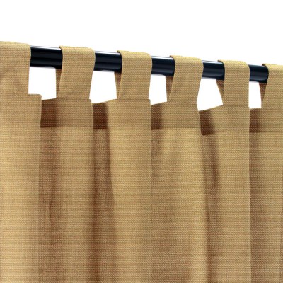 Sunbrella Canvas Camel Outdoor Curtain Custom Length w/ Tabs