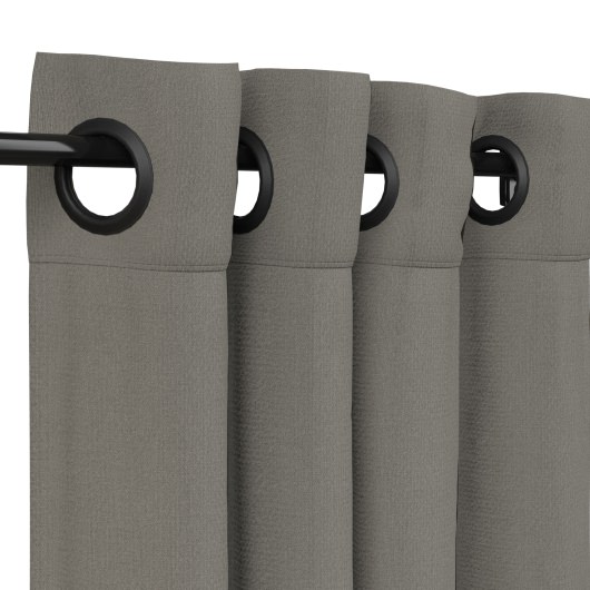 Sunbrella Canvas Charcoal Outdoor Curtain with Grommets