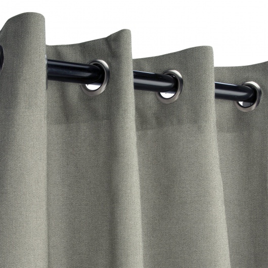 Sunbrella® Canvas Charcoal with Dark Gunmetal Grommets - 50 in. x 84 in. w/ Stabilizing Grommets