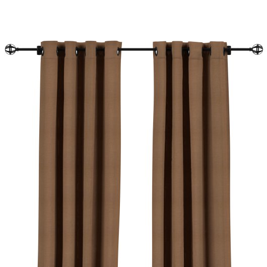 Sunbrella Canvas Chestnut Outdoor Curtain with Grommets