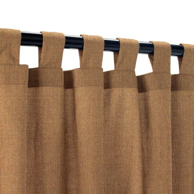 Sunbrella Canvas Chestnut Outdoor Curtain Custom Length with Tabs